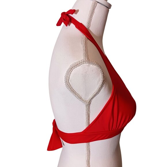 NEW J. Crew Red Tie-back Halter Bikini Swim‎ Top Women's Size XS - Picture 6 of 10